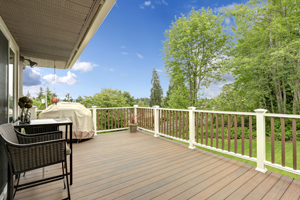 Backyard deck installation in Botetourt